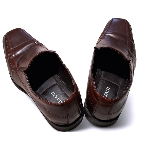 Alfani Mens Brown Square Toe Slip On Dress Shoes Size 10M All Man Made - Picture 5 of 9